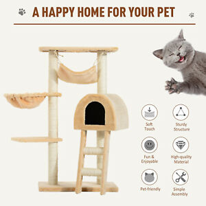 39" Deluxe Cat Tree Tower Scratching Post Kitten Condo Activity Center
