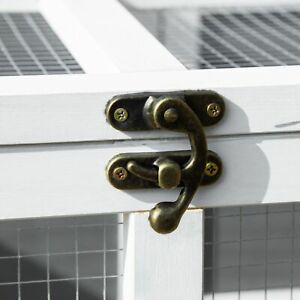 Wooden Rabbit Hutch Small Animal Cage Pet Run with Openable Roof Grey