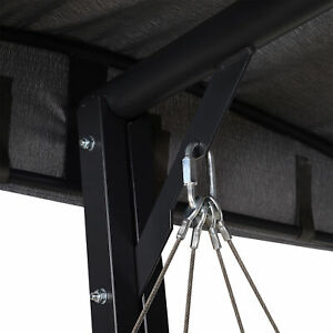 Outsunny Outdoor 3-person Porch Swing Chair Chaise Lounge