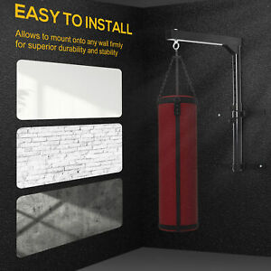 Wall Mount Heavy Bag Hanger Punching Bag Stand Boxing Bracket Black