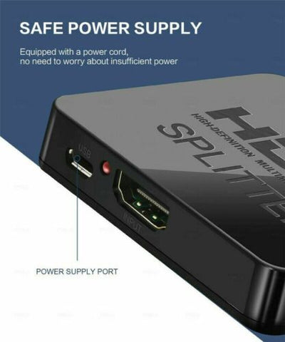 Hdmi Splitter 1 In 2 Out 1080p 4K HDCP Stripper 3D Splitter Power For HDTV PS3