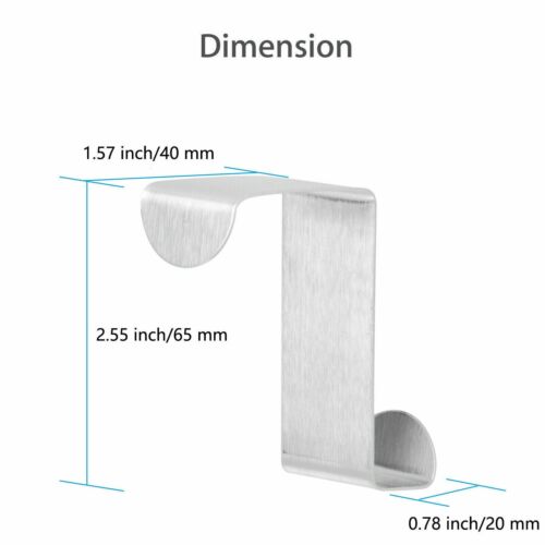 Door Hook Stainless Steel Reversible Cupboard Drawer Metal Hooks Hanger DIY