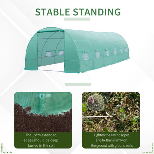 26.2&apos; L Walk-in Greenhouse Growing House Ventilation Large Outdoor Premium Steel
