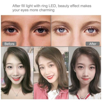 Selfie Ring Light With Tripod Stand and Phone Holder LED Makeup Circle Lamp CA