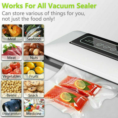 10Roll Vacuum Food Sealer Roll Bags 5m x 28cm Saver Seal Storage Heat Commercial