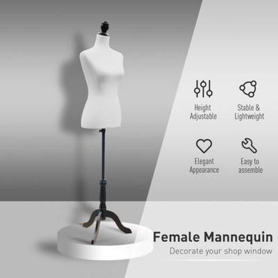 Dress Form Female Mannequin Torso Dressmaker Stand Display White