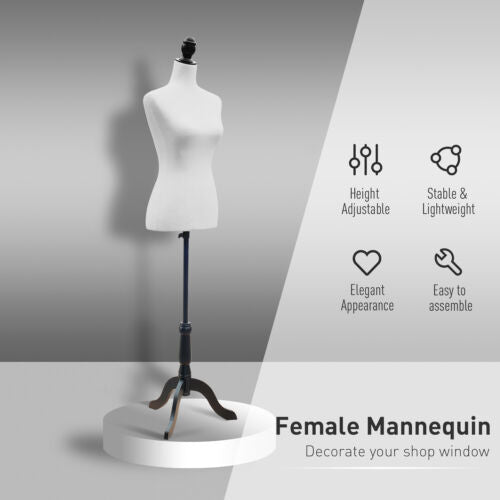 Dress Form Female Mannequin Torso Dressmaker Stand Display White