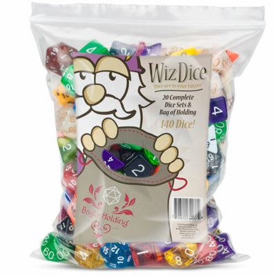 Wiz Dice Bag of Holding: 140 Polyhedral Dice in 20 Complete Sets