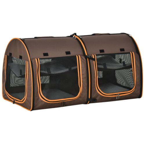 Large Portable Double Cat Pet Carrier Kennel Bag Oxford Travel Car Seat