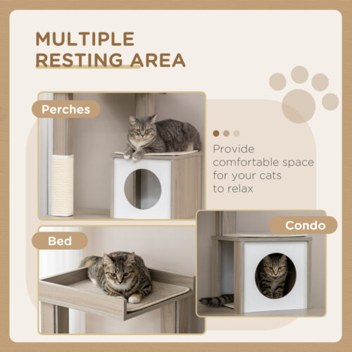 50&quot; 2-IN-1 Cat Tree with Cat Toilet Cabinet Condo Bed Sisal Scratching Post Pad