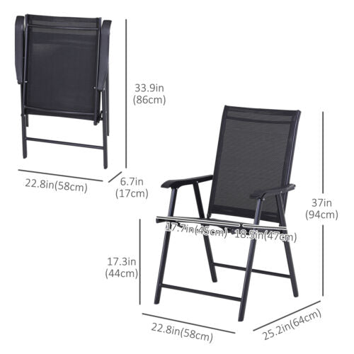 2-PCS Foldable Steel Garden Chairs Outdoor Patio Yard Park Furniture