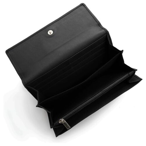100% Genuine Leather Wallets Ladies Clutch Purse Wallets With RFID Blocking CA