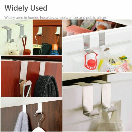 Door Hook Stainless Steel Reversible Cupboard Drawer Metal Hooks Hanger DIY