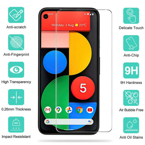 Premium Screen Protector Cover for Google Pixel 5 (2 Pack)