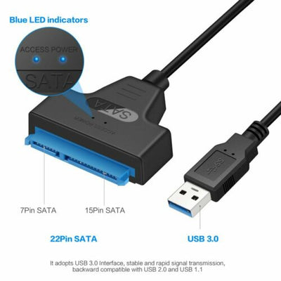 USB 3.0 to SATA 2.5" SSD Adapter Cable Data Converter Hard Drive to USB