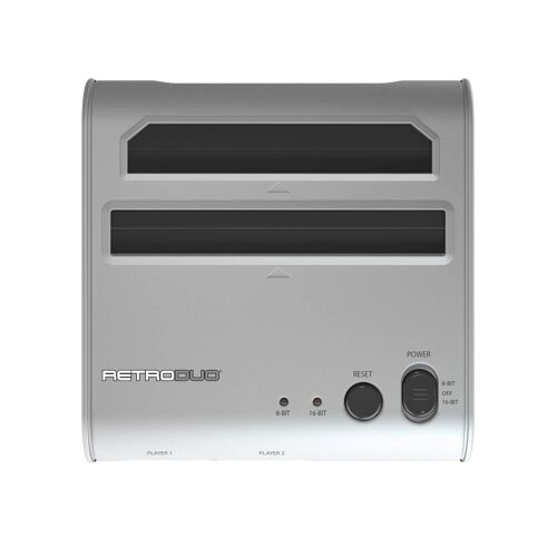 Retro-Bit Retro Duo 2 in 1 Console System for Original NES &amp; SNES Games - Silver 812820010318