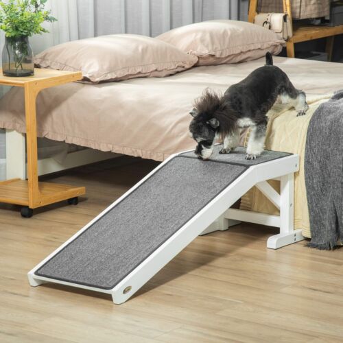 Small Pet Ramp for Dogs and Cats with Easy Top Platform, Indoor Puppy Ramp