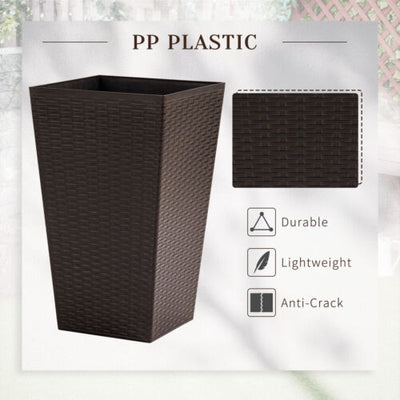 Set of 3 Tall Planters Outdoor &amp; Indoor Flower Pot Set Decorative Container