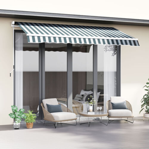 8&apos;x7&apos; Manual Retractable Patio Awning Shelter UV Protection