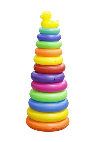CA Stacking Rings Toy Stack Tower  Learning Toy Building Block Infant Rainbow