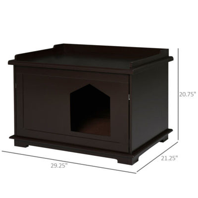 Wooden Cat Litter Box Covered Mess Free End Table Hideaway Cabinet 5056399111372