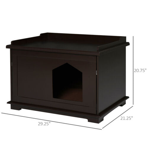 Wooden Cat Litter Box Covered Mess Free End Table Hideaway Cabinet 5056399111372