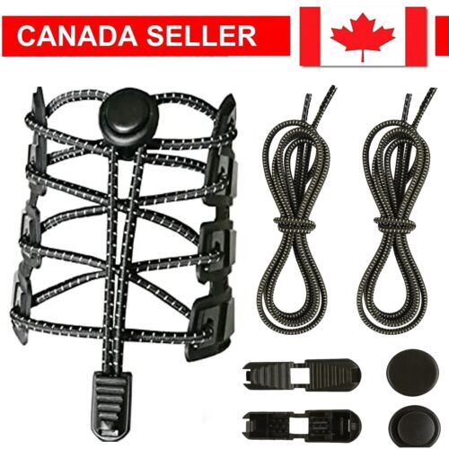 No Tie Shoelaces Elastic Lock Shoes Running Jogging Canvas Trainers Lazy Laces