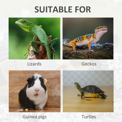 Wooden Reptile Cage with 3 Windows Slide-out Tray for Turtles, Lizards, Snakes 842525165495