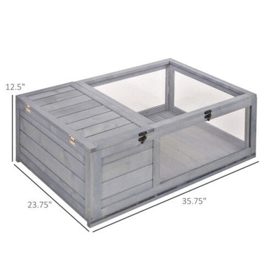 Wooden Reptile Cage with 3 Windows Slide-out Tray for Turtles, Lizards, Snakes 842525165495