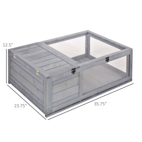 Wooden Reptile Cage with 3 Windows Slide-out Tray for Turtles, Lizards, Snakes 842525165495