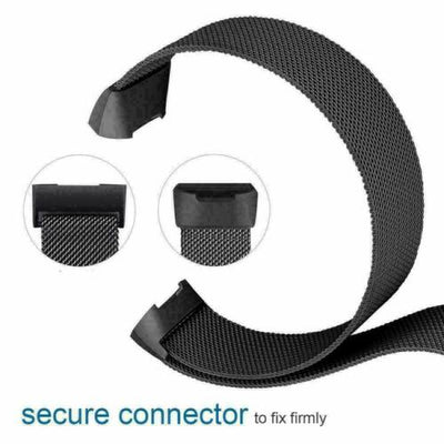 Replacement Stainless Magnet Bracelet Wrist Strap For Fitbit Charge 3 Watch Band