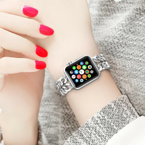For Apple Watch Stainless Steel Dual Loop iWatch Link Band Strap 38 40 42 44 mm