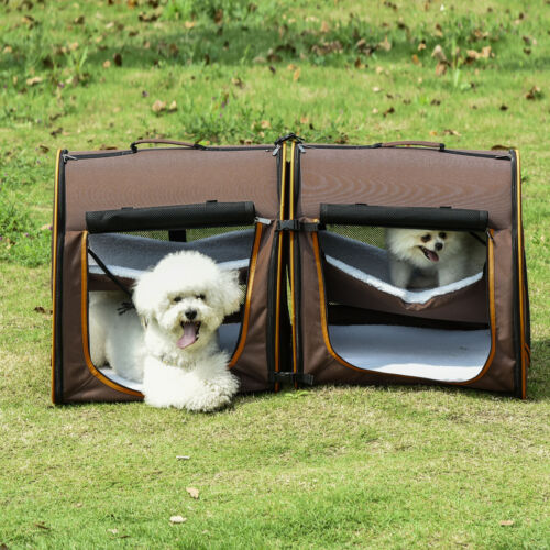 Large Portable Double Cat Pet Carrier Kennel Bag Oxford Travel Car Seat