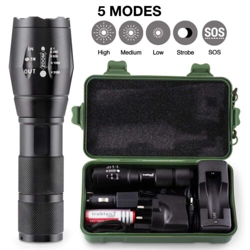 Torch Handheld Super Bright LED Rechargeable 2000LM Flashlight With 5 Modes