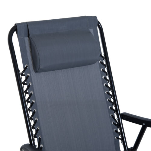 3pc Outdoor Patio Folding Rocking Chair Set Lawn Furniture Garden Rocker,Grey