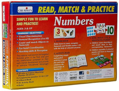 Creative Read Match &amp; Practice - Numbers Board Book Paper &amp; Board Game Gift