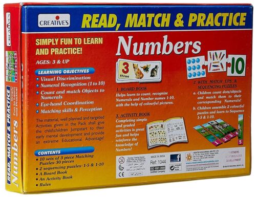 Creative Read Match &amp; Practice - Numbers Board Book Paper &amp; Board Game Gift