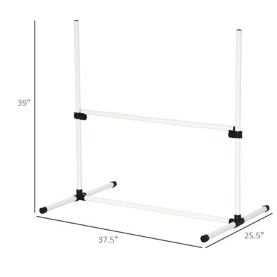 New Canine Agility Set Dog Jumping Training Obstacles Course Free Standing White 712190175450