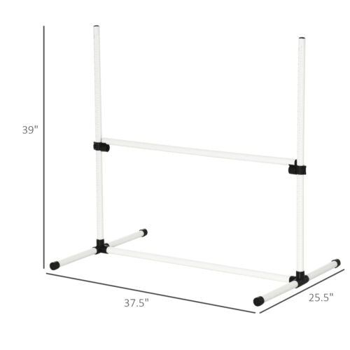 New Canine Agility Set Dog Jumping Training Obstacles Course Free Standing White 712190175450