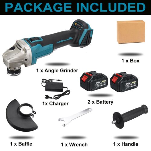 Cordless Electric Angle Grinder 4 Speed DIY Cutting Machine Battery Power Tool