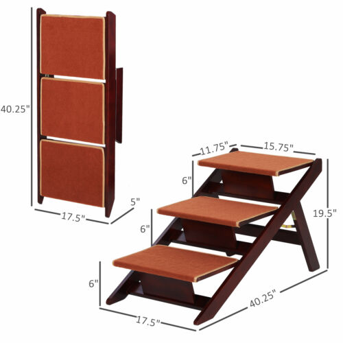 2-in-1 Portable Folding Safety Pet Stairs / Ramp for Dogs and Cats 842525141710