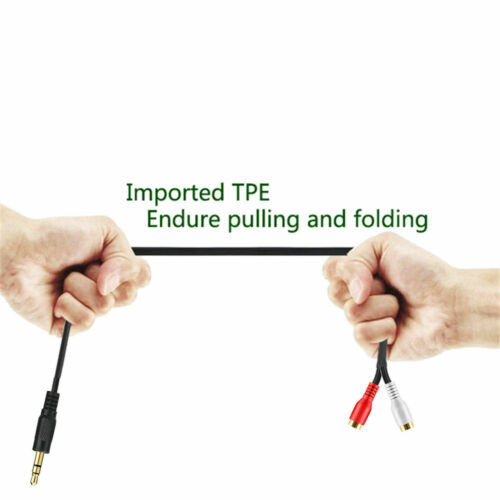 3.5mm Aux Male to 2 RCA Female Adapter Cable Y Audio Jack for iPod MP3 TV Phone