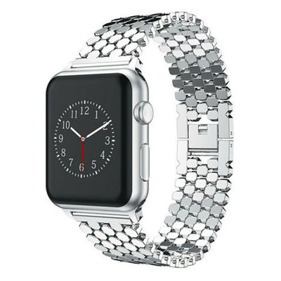 For Apple Watch 38 40 42 44 mm - Stainless Steel Hexagon Link Band Strap iWatch