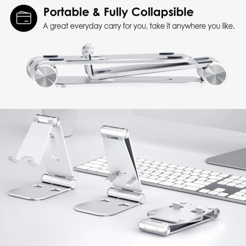 Adjustable Folding Cell Phone Stand Holder Mount Desk Dock For iPhone Samsung
