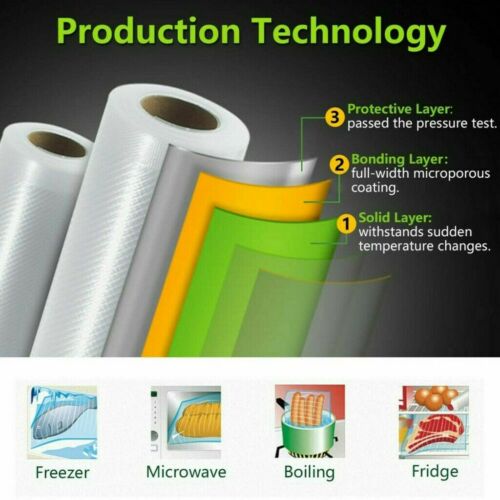 10Roll Vacuum Food Sealer Roll Bags 5m x 28cm Saver Seal Storage Heat Commercial