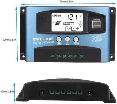 30A-100A MPPT Solar Panel Charge Controller Solar Regulator 24V Auto Battery