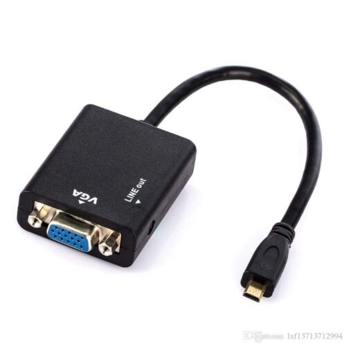 Micro HDMI to VGA Converter Adapter With Audio Output For Camera Computer NEW K