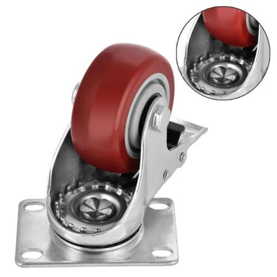 4pc 4 inch Heavy Duty Swivel Casters Wheels Directional Roller Bearing Fixed Set