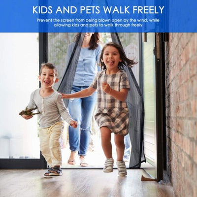 Magnetic Door Mesh Black Fly Screen Magic Mosquito Bug Curtain Hands Free