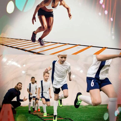 Flexible Speed Agility Fitness Training 26FT Ladder Jump Workout Strap CA
